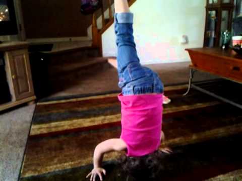 3 year old Monet doing a handstand