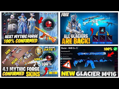 100%🥶NEXT MYTHIC FORGE BGMI 4.1 UPDATE🔥| NEW M4 GLACIER COMING 4.1😍| ALL GLACIER RETURNING IN 4.1 ✅