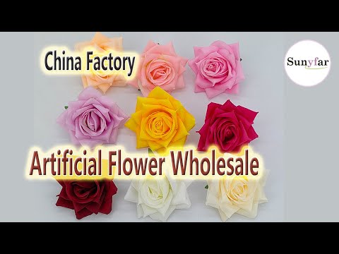 Wholesale silk flower heads in bulk, artificial rose flower head for decor, DIY wreath accessories