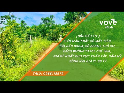 Bán đất giá rẻ nhất khu vực Cẩm Mỹ, Đồng Nai có 800m2 mặt tiền, 600m thổ cư