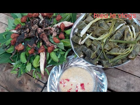 Chả Mực hấp lá cách- hieu le vlogs.