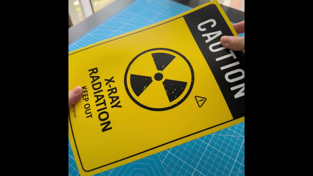 Caution X-ray Radiation Xray. Malaysia Premium Waterproof Sticker. Radioactive Hazard Symbol.