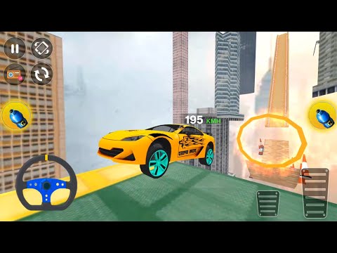 Formula Car Stunt - Yellow Sport GT Car Driving Impossible Stunts All Levels Completed Gameplay