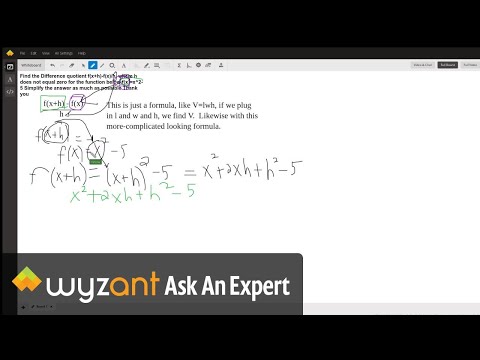 Find The Difference Quotient F X H F X H Where H Does Not Equal Zero For The Function Below F X X 2 5 Simplify The Answer As Much As Possible Thank You Wyzant Ask An Expert