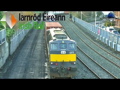 Irish Class 071 077 Locomotive & IWT Intermodal Train in Dublin Port  - 22 December 2022