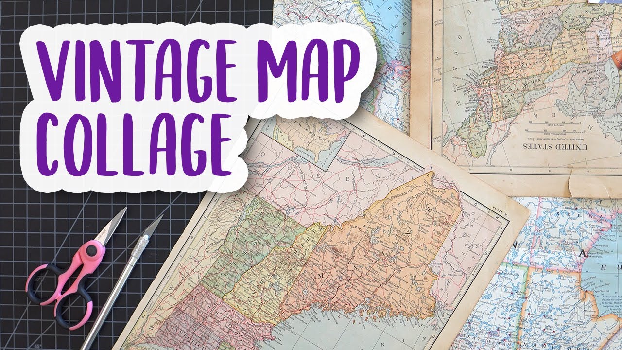 Vintage Map Collage | Cut and paste #37