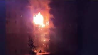 Под Днепром горела высотка: огонь охватил несколько этажей (видео)