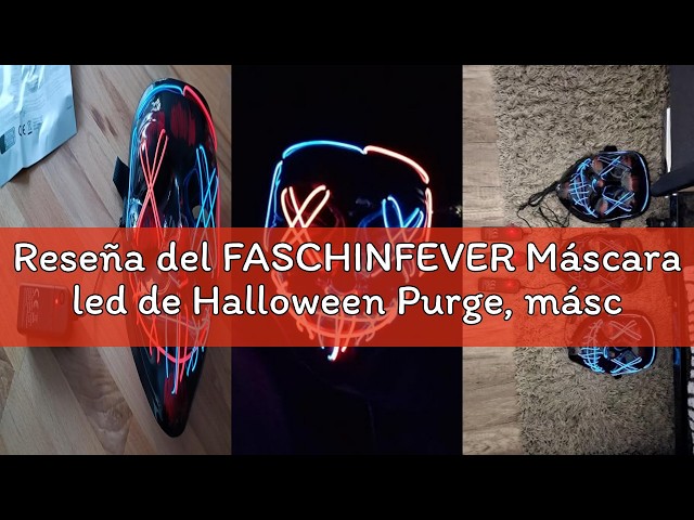 Vídeo relacionado con FASCHINFEVER Máscara led de Halloween Purge verde, máscara de disfraz con control para Halloween, carnaval y como disfraz para hombres y mujeres, colores a elegir