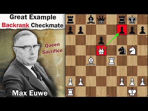 Great Example of backrank checkmate || Max Euwe vs Mindeno 1927