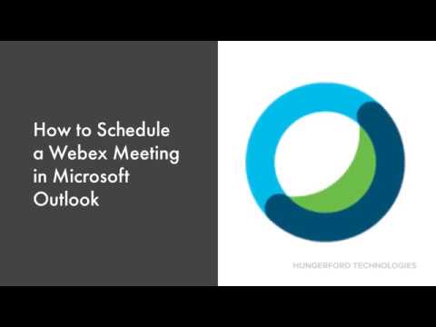 How to Schedule a Webex Meeting in Microsoft Outlook - YouTube
