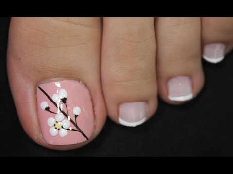 DISEÑO DE UÑAS ESPIGAS CON FRANCES PARA PIES – FRENCH NAIL ART – NLC