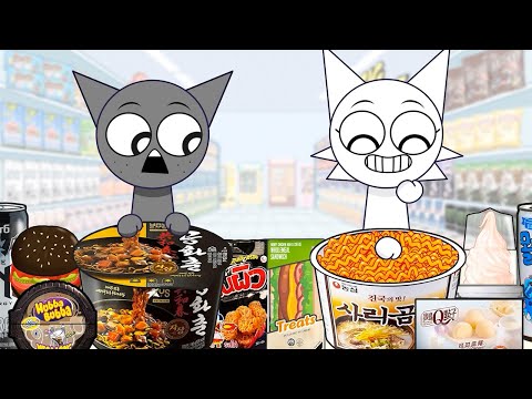 Wenda vs Gray Eating Convenience Store: FIRE Noodle with Buldak Carbonara Tteokbokki | ASMR