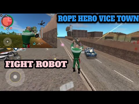 Rope Hero Vice Town (Police Car Robotight Rope HERO) Car Robot passing byroad - Gameplay HD