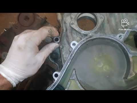 7.3 Powerstroke navistar, removing the timing cover - what it looks like