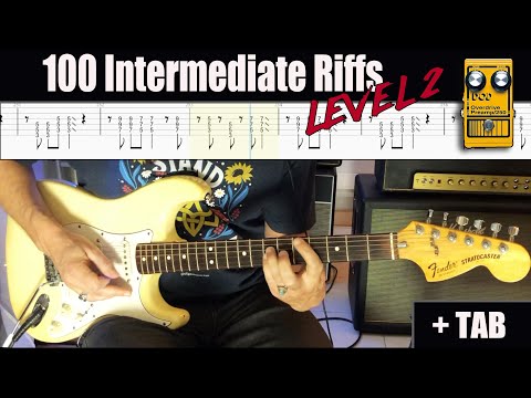 100 Intermediate Riffs + TAB - Journey Through The Guitar World