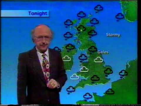 BBC1 continuity and weather Michael Fish , Saturday 6th October 1990