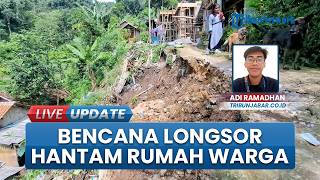 Hujan Deras, Jalan di Kampung Sawah Legok Bandung Ambrol, 2 Rumah Warga Dihantam Material Longsor