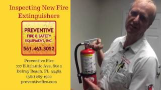 Inspecting New Fire Extinguishers