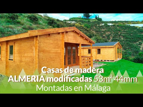 Casas de madera ALMERIA modificadas 53m2 44mm montadas en Málaga.