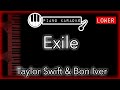 Exile (LOWER -3) - Taylor Swift & Bon Iver Piano Karaoke Instrumental