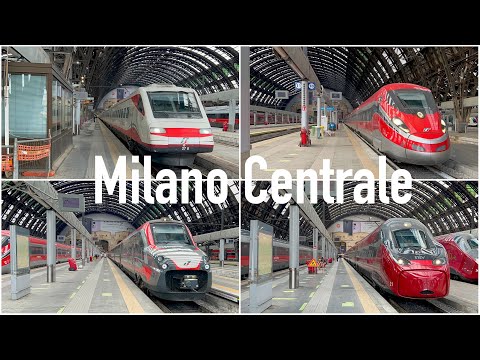 Dichter Bahnverkehr in Milano Centrale | Frecciarossa | Pendolino | Stazione di Milano Centrale