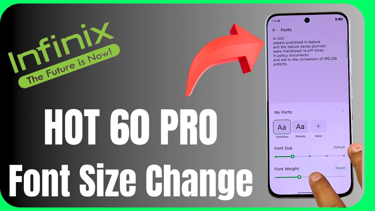 Font Size Change Infinix Hot 60 Pro | Display Settings