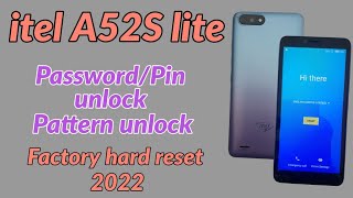itel A52s lite Password Pin Pattern unlock without PC. Factory hard reset