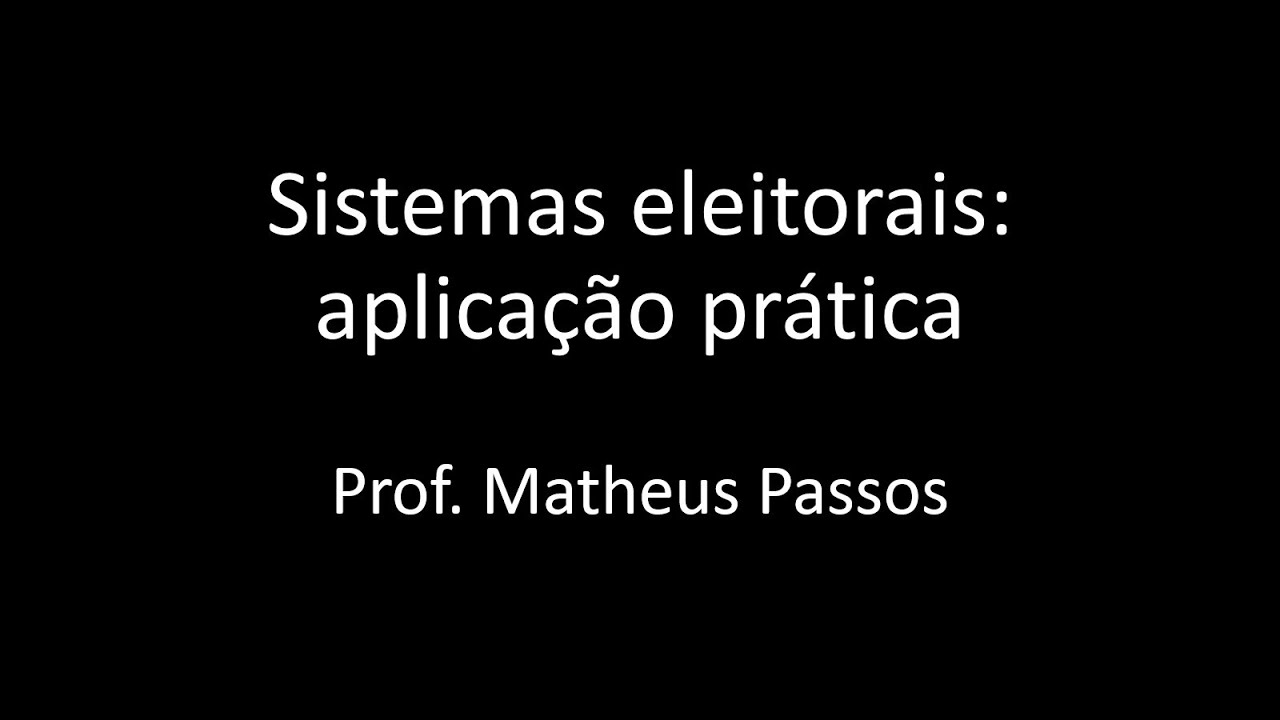 Sistemas eleitorais: cálculos eleitorais