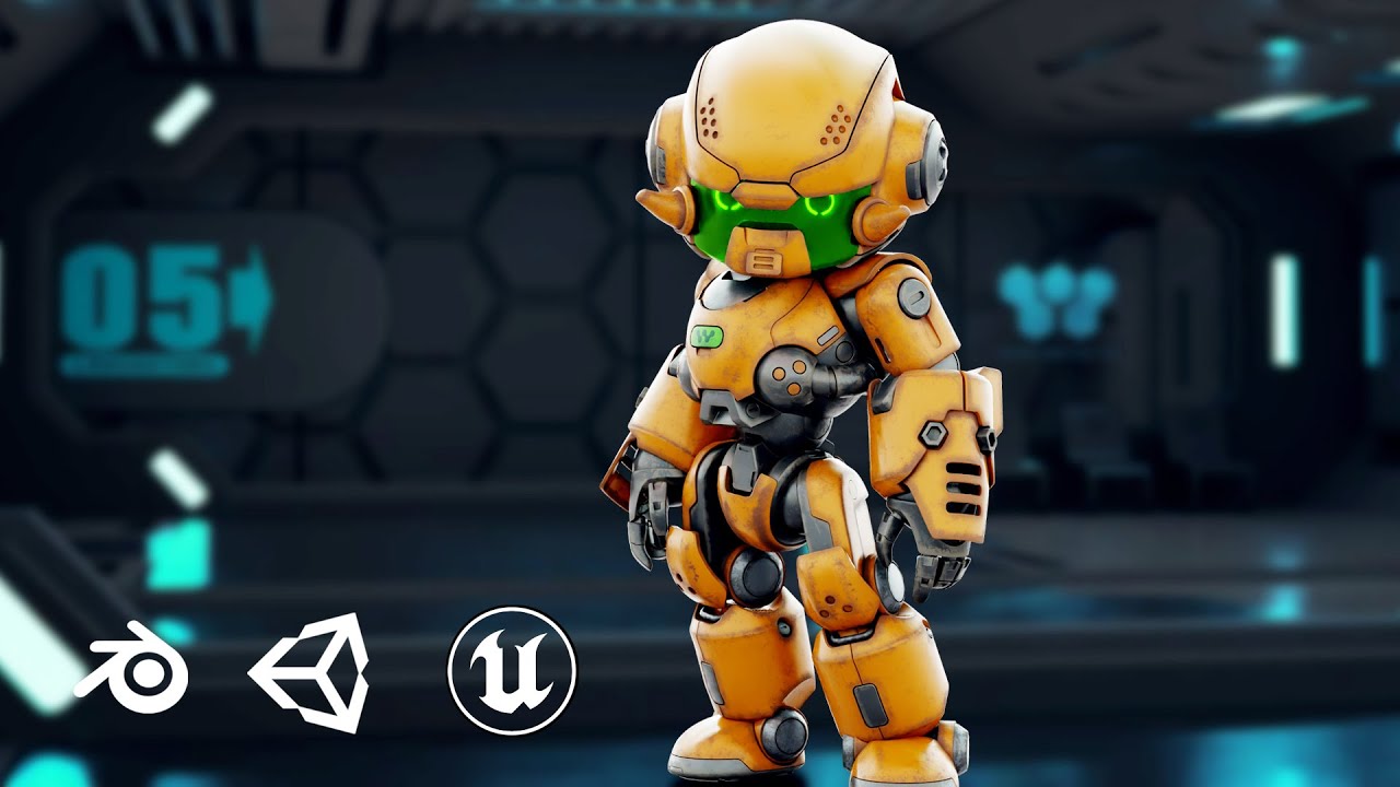 Robo Zero-M1 Auto-Rig Pro Rigged For Mixamo Unreal Engine Unity 3D Model