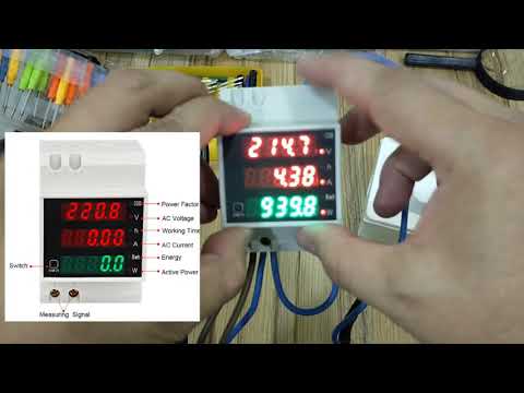 Din Rail Wattmeter Voltmeter LED Display Power Meter AC 80-300V / 100 A - New Collection