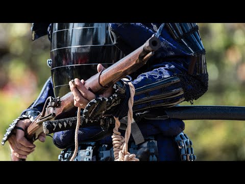 FIrepower demonstration.  The Matsumoto Castle Matchlock Samurai in action.