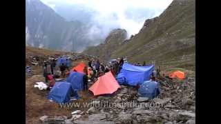 Camp-site within Nanda Devi Sanctuary, at Dharanshi pass