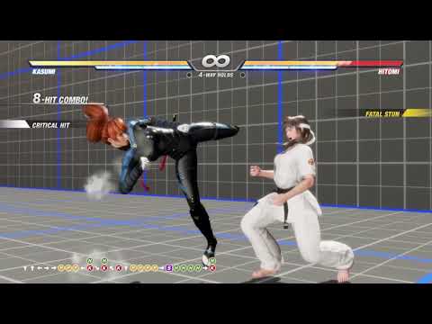DEAD OR ALIVE 6: kasumi advanced combo 8