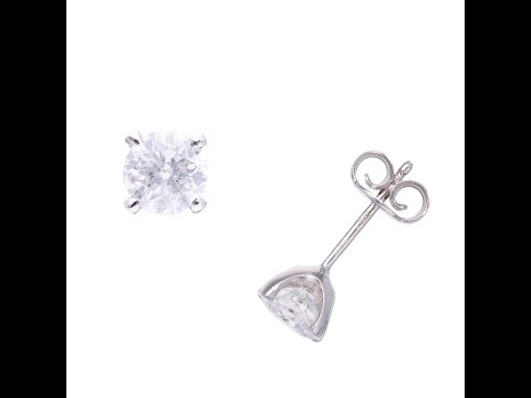 18ct White Gold Diamond Solitaire Stud Earrings