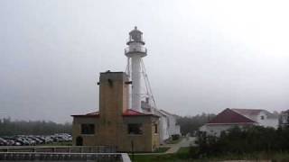 Lighthouse at Whitefish point sounding Fog Alarm