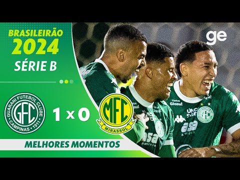 Gols e lances de Guarani x Mirassol