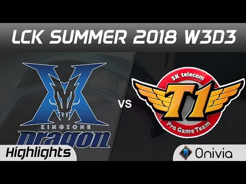 KZ vs SKT Highlights Game 1 LCK Summer 2018 W3D3 KingZone DragonX vs SK Telecom T1 by Onivia