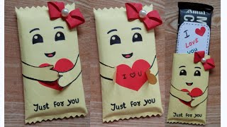 DIY Care Emoji Birthday Gift Idea/Chocolate Card Gift With secret massage / Valentine day gift ideas