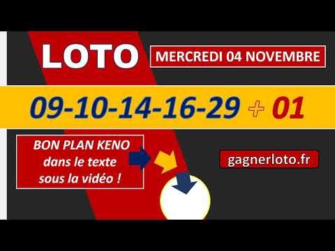 LOTO TIRAGE GAGNANT DU MERCREDI 04 NOVEMBRE