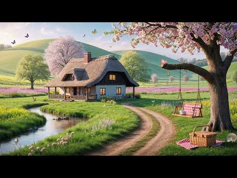 Frühlingsmorgen auf dem Land in 4K – Blühende Wiesen & sanfte Morgensonne 🌸☀️