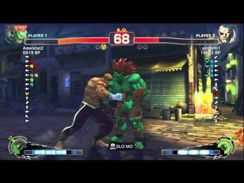 sunset01 [Sagat] vs Ameretat2 [Blanka] SSF4 Japanese Online Ranked Matches - TRUE-HD