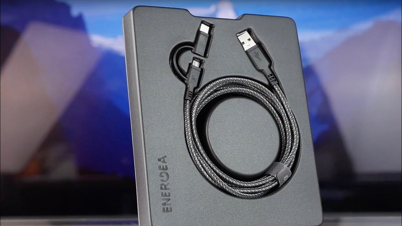 Kабель Energea NyloTouch 1.5m USB to microUSB+USB-C (Black) video preview