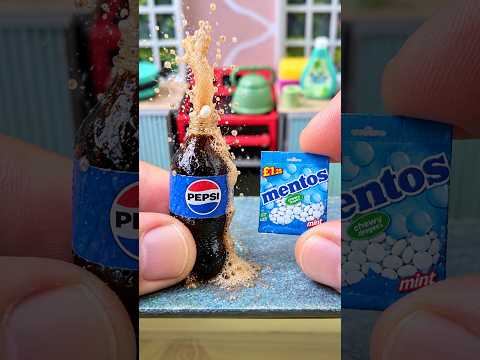 Miniature Pepsi & Mentos Experiment #mini #pepsi #miniature #experiment #duvra
