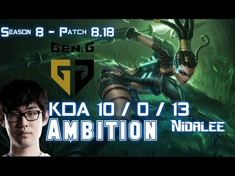 GEN Ambition NIDALEE vs CAMILLE Jungle - Patch 8.18 KR Ranked