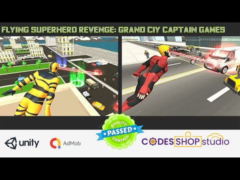 Flying Superhero Revenge | Grand City Captain Games | 100% Unity source code