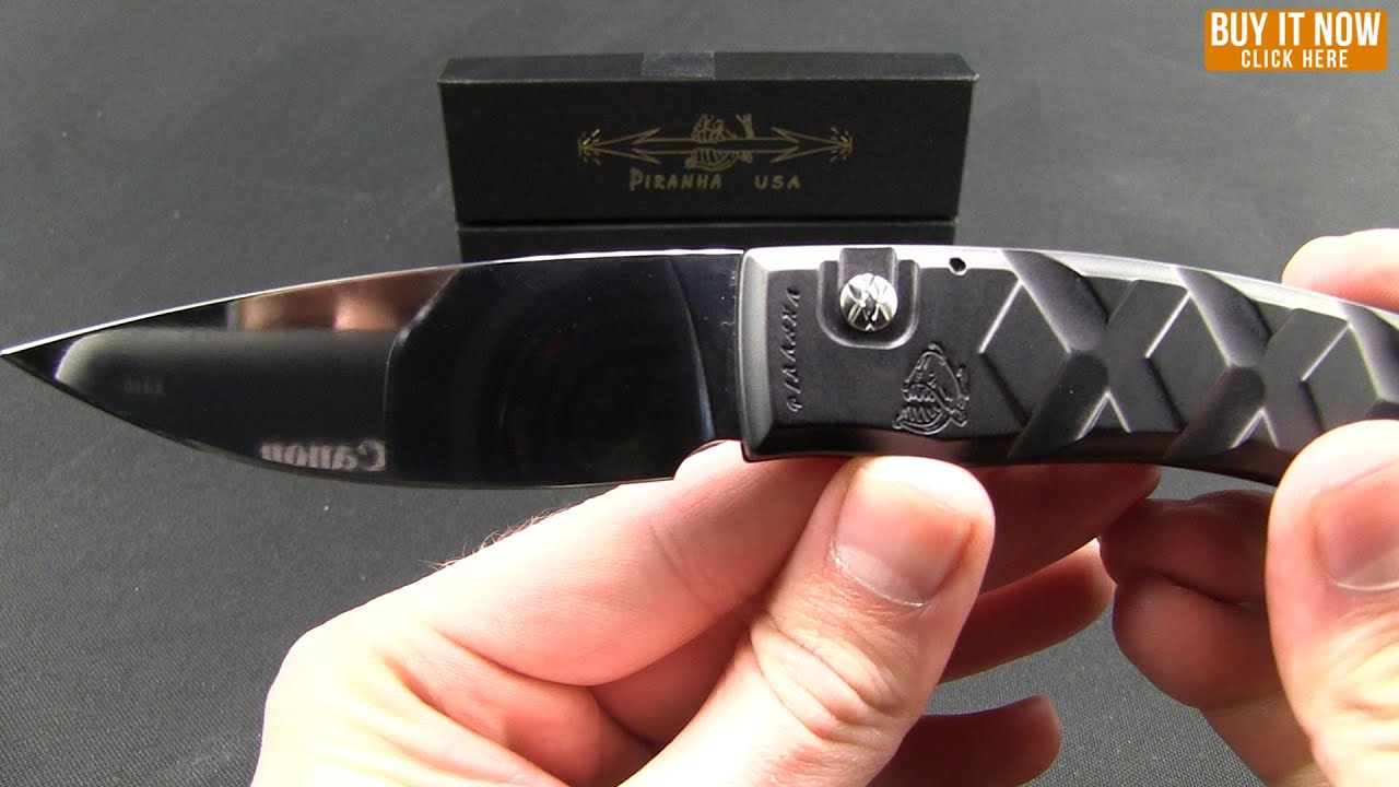 Piranha X Automatic Knife Black (3.3" Mirror Serr)