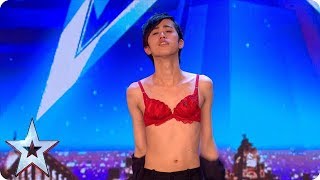 Watch Sora’s clothes magically DISAPPEAR ! | Auditions | BGT 2018