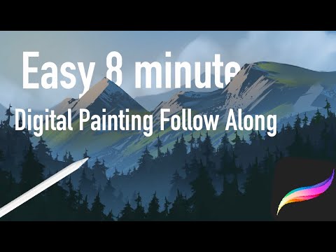 Easy 8 min Mountain Landscape in Procreate