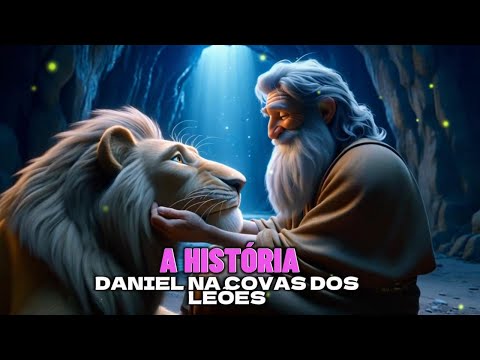 Desenho bíblico Daniel na cova dos Leões