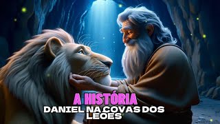 Desenho bíblico Daniel na cova dos Leões